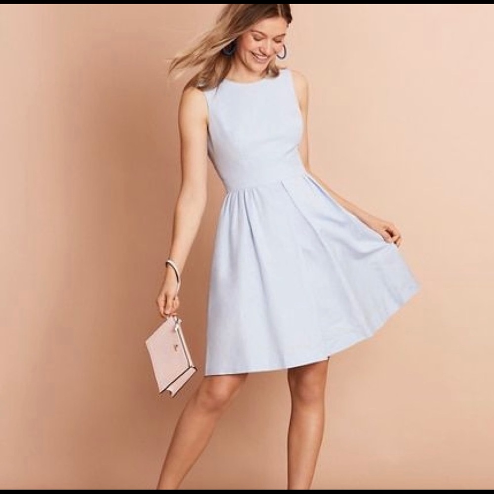 Brooks Brothers Sleeveless Linen Blend Fit and Flare Dress